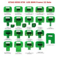 BDM Probe 22pcs Full Adapters For Dimsport Denso, Marelli, Bosch, Siemens Works LED BDM Frame ECU Programming Tool