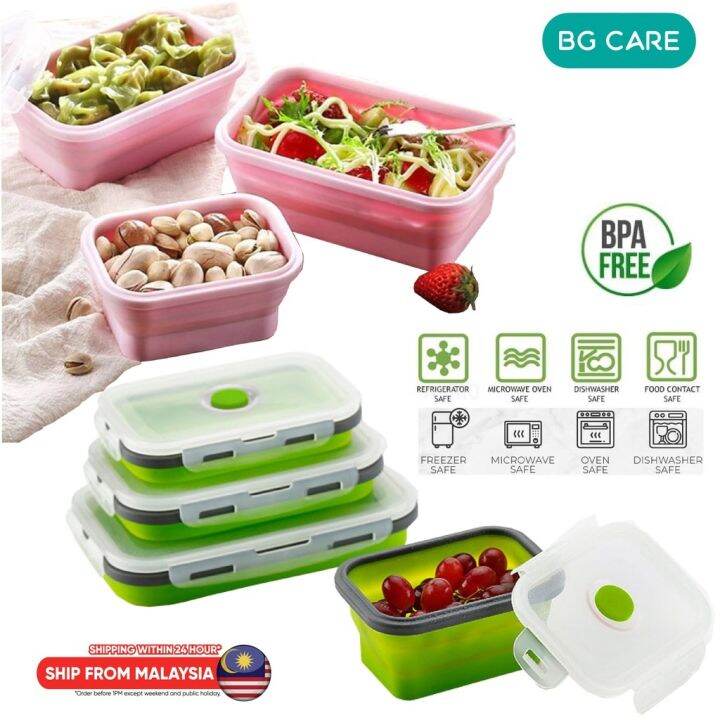 Silicone Collapsible Foldable Container Food Grade Storage Lunch Box