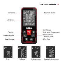 【jw】◇  Range Test Finder Measure Ruler ±2mm Accuracy Ft/in/Ft/Ft in Unit Switching Indoor