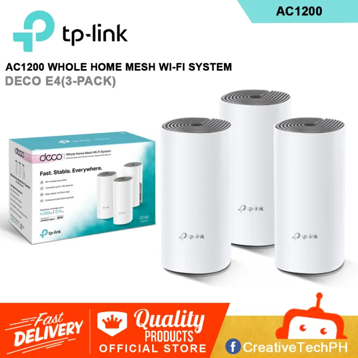 TP-LINK Deco E4(3-Pack) AC1200 Whole Home Mesh Wi-Fi System | Lazada PH