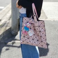 Issey Miyake Six-lattice geometric diamond bag handbag shoulder bag large capacity ins style tote bag