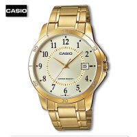 Velashop Casio นาฬิกาข้อมือผู้ชาย สีทอง สายสแตนเลส รุ่น MTP-V004G-9BUDF (หน้าทอง), MTP-V004G-9B, MTP-V004G