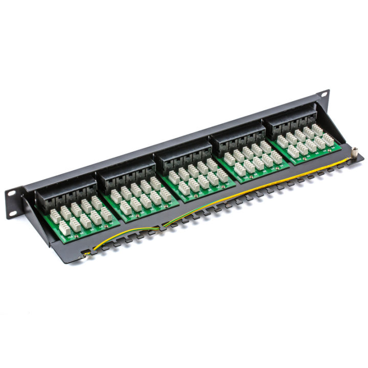 cat3-isdn-25พอร์ต50พอร์ตแผงแพทช์ศัพท์-พร้อมซ็อกเก็ต8p8c-rj45-19-rack-mount