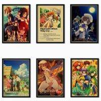 ✔ Higurashi no naku koro ni retro อะนิเมะโปสเตอร์วัสดุผ้าใบพิมพ์ผนังศิลปะตกแต่งสติ๊กเกอร์ติดผนังห้องเด็กภาพจิตรกรรมฝาผนัง o5 12