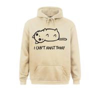 Kawaii Cat Cute Graphic Mens Tshirt I Cant Adult Today Letter Print Harajuku Hoodies Fall Cotton Long Sleeve Harajuku Tshirt Size XS-4XL