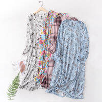 เสื้อผ้าแบรนด์ Homewear ผู้หญิงสบายๆนุ่ม Nightgown สุภาพสตรีผ้าฝ้ายแขนยาวชุดนอนหญิง3xl ชุดนอนหลับ