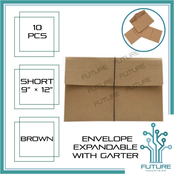 Envelope Expandable Brown SHORT (9 x 12 INCHES) Document Envelope File