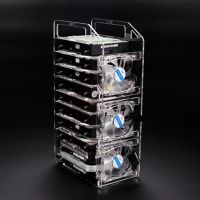 New DIY Acrylic Hard Drive Bracket Transparent Hard Disk Shelf Desktop Computer External Storage Box HDD Hard Disk Drives Cage