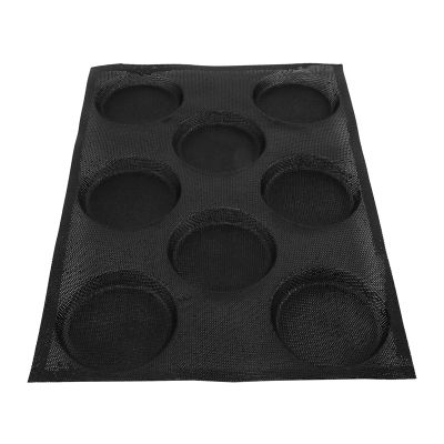 8 Holes Hamburger Bun Pans for Baking Mesh Silicone Bread Pans for Baking Non Stick Perforated Baking Molds