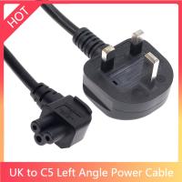 Left Angled IEC 60320 C5 to UK BS1363 Mains Plug Laptop Power Lead Cable PC Monitor Type G 3 Pin Adapter Extension Cord 1.5m 5ft Wires  Leads Adapters