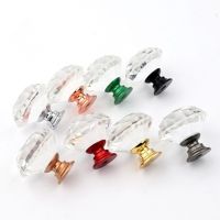 ∋☞☂ 20-40mm Diamond Shape Design Crystal Glass Knobs Cupboard Drawer Pull Kitchen Cabinet Door Wardrobe Handles Hardware