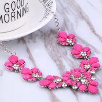 【DT】hot！ CZ Statement Necklace Collar Colorful Rhinestone Bead Pendant Choker for