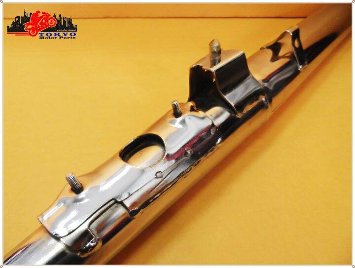 yamaha-yl2-exhaust-muffler-pipe-new-vintage-ท่อไอเสีย-79-ซม-รอบวง-ปลาย-23-ซม-คอท่อ-1-5-นิ้ว-ปลายท่อ-2-นิ้ว