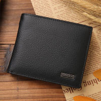 Luxury Mens Wallet Leather Solid Slim Wallets Men Genuine Leather Bifold Short Credit Card Holders Coin Purses Business Purse