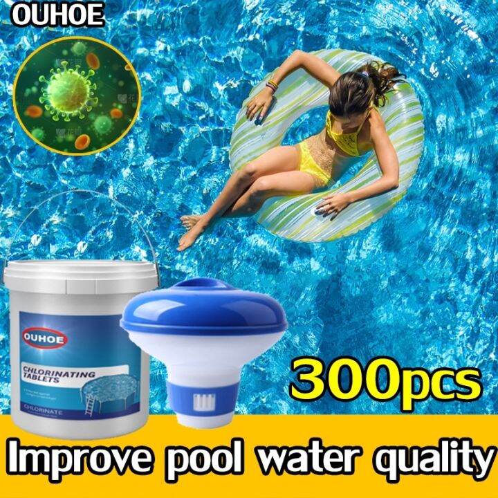 300pcs Chlorine Tablets Pool Floating Cleaning Tablet Improve pool