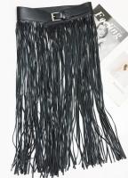 2021Sexy long fringe leather belts Black Designer ceinture femme Punk Silver Pin Buckle Plus size Tassel Belt Corset Straps women