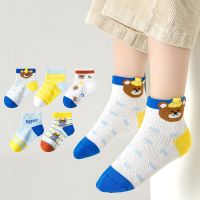 5 Pairs/Lot 2023 Summer Children Cotton Socks Cute Cartoon Fashion Mesh For 1-12 Years New Kids Student Teen Baby Girl Boy Socks