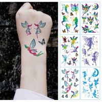 7 Kinds Dreamy Colorful Gradients Butterfly Fairy Tattoos Temporary Waterproof Disposable Stickers Kids Women Party Body Art