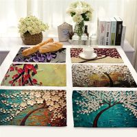 【CW】 1Pcs Pattern Placemat Dining Table Drink Coaster Cotton Bowl Cup 42x32cm MP0016