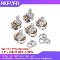 5pcs WH148 B1K B2K B5K B10K B20K B50K B100K B500K 3Pin 20mm Shaft Amplifier Dual Stereo Potentiometer 1K 2K 5K 10K 50K 100K 500K