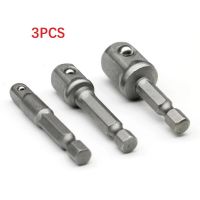 3pcs Hex Power Drill Bit Driver Socket Bits Set Adapter 1/4 3/8 1/2"  Hex Shank Drill Bits Extension Rod Electric Screwdriver Bi Rotary Tool Parts  Ac