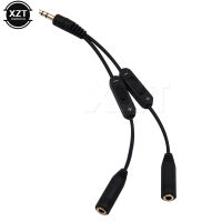 【CW】NEW 3.5Mm Male To 2 Female Stereo Audio Y Splitter Adapter Cable With Volume Control Headphone Phone AUX Cable