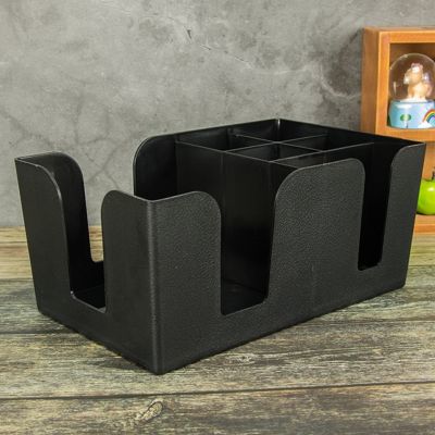（A SHACK）☍▧ Deicy Bar Classic Plastic Condiment Aide Storage Napkin And Straw Holder Black 0806