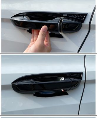 สำหรับ Hyundai Sonata 8 DN8 2020 2021 2022 2023 GLOSS สีดำประตูคาร์บอนไฟเบอร์ Chrome Handle สติกเกอร์ Trim รถสไตล์ ac.cessorie