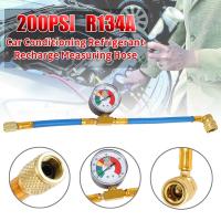 High Quality R134A 200PSI Auto Recharge Measuring Hose Car AC 14" Refrigerant Female Hoses With Pressure Gauge