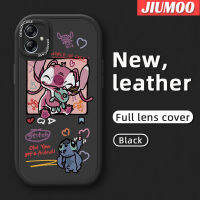 "JIUMOO เคส M04 F04 A04E A04ปลอกสำหรับ Samsung ลายการ์ตูนสีชมพูสติทซ์เคสโทรศัพท์ลายดีไซน์ใหม่มอนสเตอร์สีชมพูนุ่มหนังเคสป้องกันกล้องฝาปิดด้านหลังเลนส์เต็มรูปแบบเคสกันกระแทก"