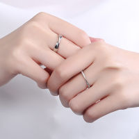 [COD]S925 สีเงิน Mobius แหวนคู่ แหวนเพชรบิดวันวาเลนไทน์ 520 วันเกิดเพศหญิงในปัจจุบัน