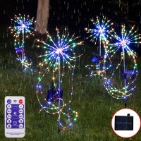 200 LED Outdoor Firework Lights Solar Power Dandelion Fireworks Lamp Flash String Light for Garden Lawn Landscape Xmas Lights ST