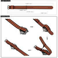 WOCCI กำไลข้อมือสายนาฬิกาไนลอนสำหรับผู้ชายและผู้หญิง,สร้อยข้อมือเส้นนาฬิกาข้อมือทนทาน18มม. 20มม. 22มม. 24มม.