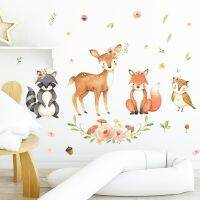 [24 Home Accessories] ภาพสติกเกอร์ติดผนังเด็กลายสัตว์การ์ตูนวอลเปเปอร์รูปลอกสำหรับเด็กตกแต่งห้องเด็กทารก