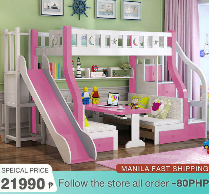 Bunk Beds Loft Beds Bunk Bed Specials Bed Frames Bunk Beds Bunk Beds With  Under Bed Desks Loft Beds + Slides + Ladder Cabinets Bunk Beds With Foam  Beds | Lazada Ph