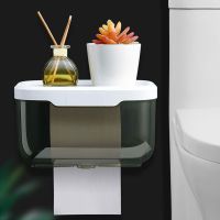 Wall Mounted Toilet Paper Holder Waterproof Tray Roll Tube For Toilet Mobile Phone Storage Shelf Tray Tissue Shelf Bathroom Box Toilet Roll Holders