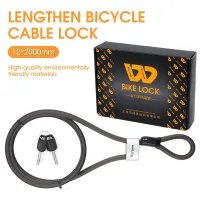 WEST BIKING Bike Lock 2M Lengthen Anti Theft Security MTB Road Bicycle Cable Lock Electric Cycling Motorcycle Bike Accessories