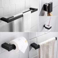 Matte Black Bathroom Accessories Set Hardware Parts Stainless Steel SUS304 Towel Bar Paper Holder Robe Hook Tooth brush Holder