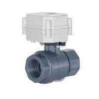 DN15-DN32 1/2"-11/4 2-Way Mini Motorized UPVC Ball Valve DC5V/12V/24V Electric PVC Valve Valves