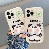 เคส RouJiang สำหรับ iPhone 15 14 13 12 11 Pro Max X XR Xs Max 8 7 6S Plus SE 2020การ์ตูนอนิเมะน้อยน่ารักเคสโทรศัพท์หมีแพนด้า