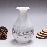 Jingdezhen ceramic vase snow pattern living room wine cabinet antique rack ornaments crafts flower arranging decorations