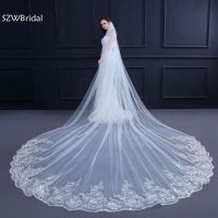 【CW】 3 Ivory Cathedral Wedding Veils Bridal Veil with Comb Accessories Bride Veu