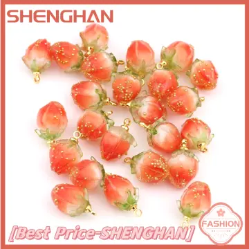 Handmade Strawberry Resin Strawberry Charm For DIY Jewelry Making