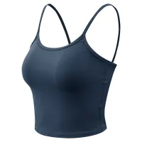 Ladies Tight Fitness Vest Running Quick-drying Sports Top Nude Yoga Wear Camisole Polyester Spandex Sportswear for Women YY12122