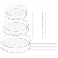 THLCF8 Transparent Acrylic Round Cake Pan Set Cream Cake Baking Craft Tool Cake Decorating Tools Baking Accessories