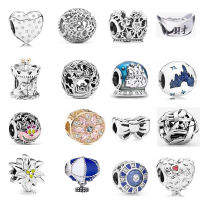 925 silver beaded charm jewelry perle semi precieuse koraliki crystal beads Castle bow tie Crown Ingot Merry-go-Round Fashion