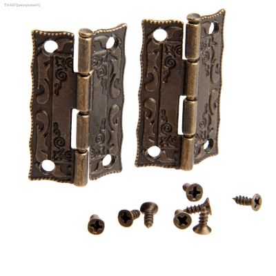 ☸✎✱ 2Pcs Antique Cabinet Hinges Furniture Accessories Door Hinges Drawer Jewellery Box Hinges For Furniture Hardware Bronze 36x23mm