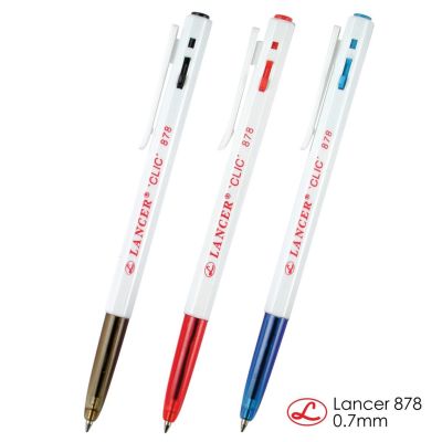 ปากกา LANCER ปากกาลูกลื่น รุ่น CLIC 878 ขนาดเส้น 0.7mm จำนวน 1 ด้าม