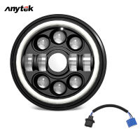 ANYTEK ไฟหน้ารถมอเตอร์ไซค์แบบ Led รถยนต์7นิ้ว3000K-6000K ไฟนำทางติดศีรษะสูงต่ำสำหรับรถจักรยานยนต์ออฟโรด1ชิ้น/2ชิ้น