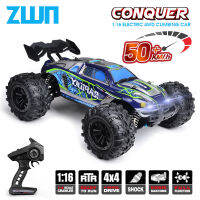 AHlmsm ZWN 1:16 50กิโลเมตร/ชั่วโมง4WD รถ RC ที่มี LED ไฟหน้ารถควบคุมระยะไกลความเร็วสูงดริฟท์รถบรรทุกมอนสเตอร์สำหรับเด็ก Vs Wltoys 144001ของเล่น